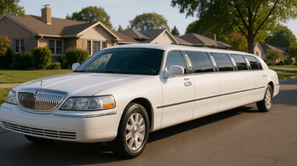 Exterior of Chrysler 300 Limo in St Charles
