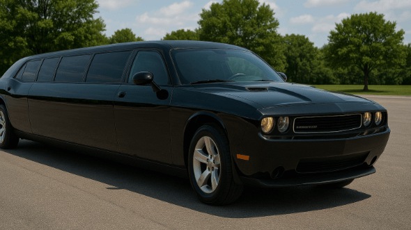 Exterior of Dodge Challenger Limo Rental in Hesperia