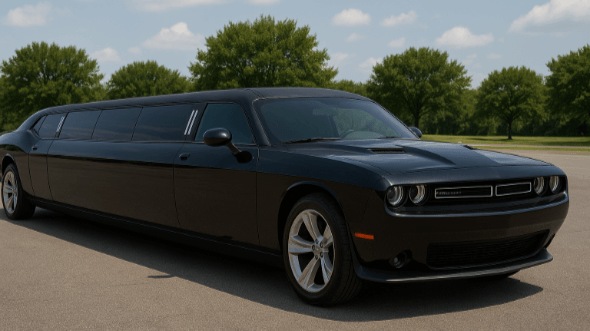 Exterior of Dodge Challenger Limo Rental in Jeffersonville