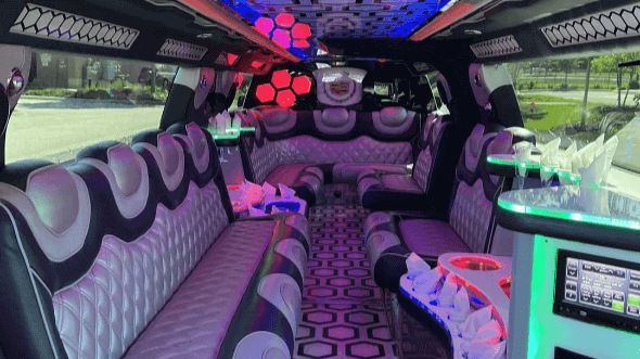 Interior of Escalade Limo in Ypsilanti