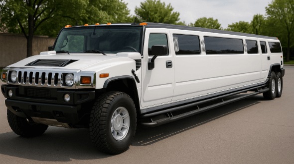 Exterior of Hummer Limo in Keller