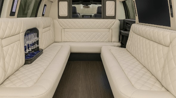 Interior of Lincoln Towncar Stretch Limousines in Naperville